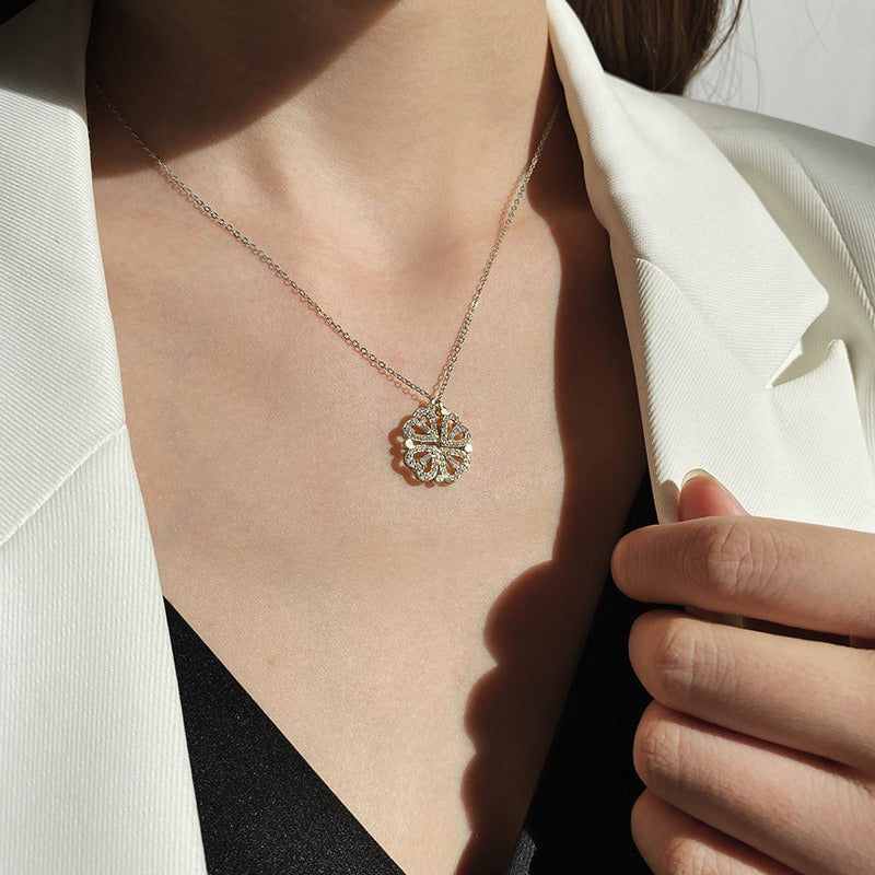 A Multi-Wear Four-Leaf Titanium Steel Necklace - Zi Collection Hub