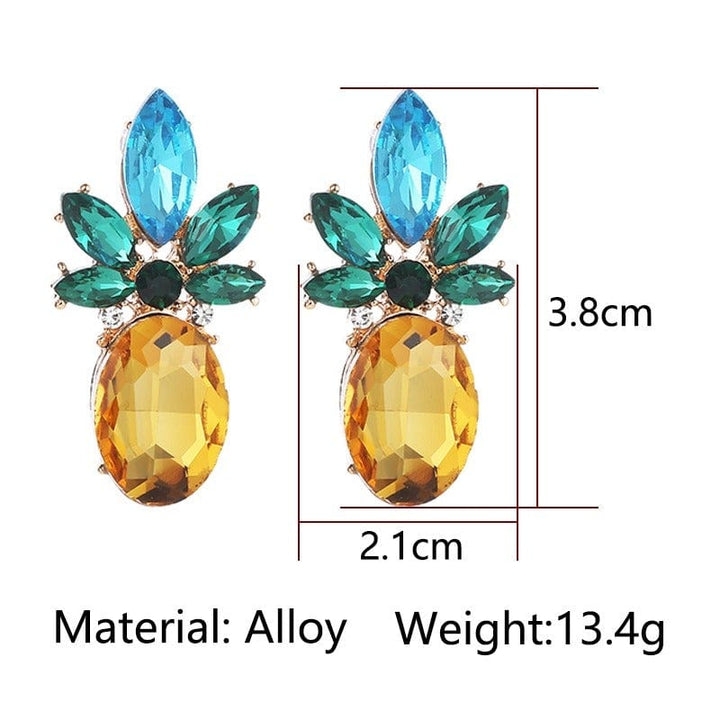 Rhinestone Crystal Pineapple Earrings - Zi Collection Hub