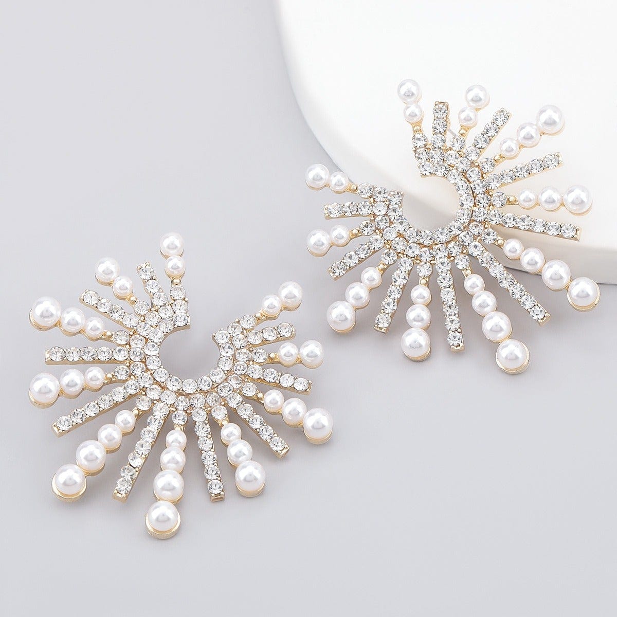 Rhinestone imitation Pearl Earrings - Zi Collection Hub