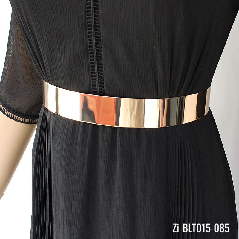 Adjustable Metal Designer Belt Bling Gold Silver (3.5cm Width) - Zi Collection Hub