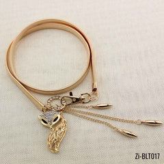 Cute Charming Little Fox Stretch Rhinestone Gold Waist Chain Belt
