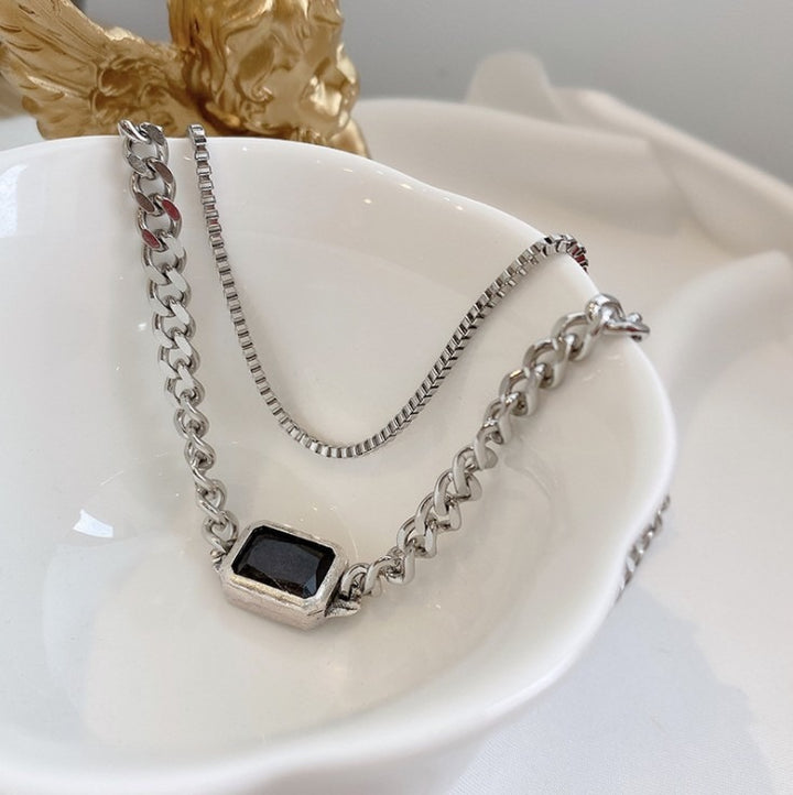 Cold Wind Geometric Square Necklace - Zi Collection Hub