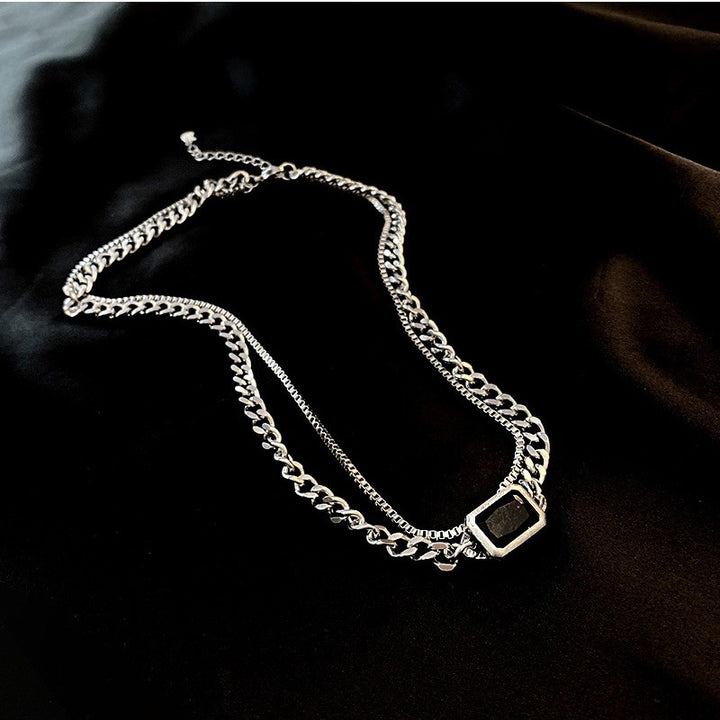 Cold Wind Geometric Square Necklace - Zi Collection Hub