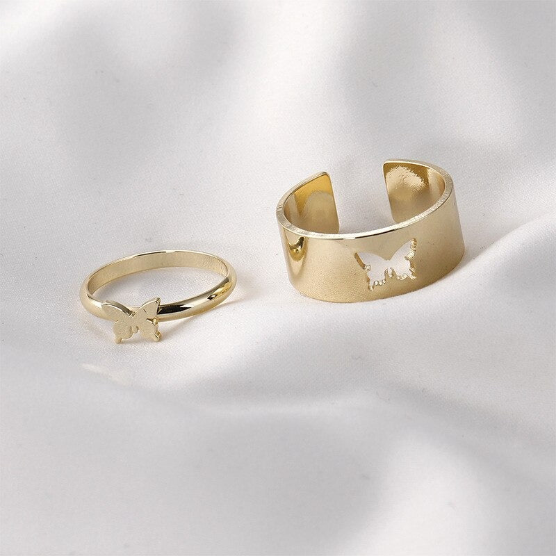 Creative Personality Butterfly Punk Style Couple Ring Adjustable - Zi Collection Hub