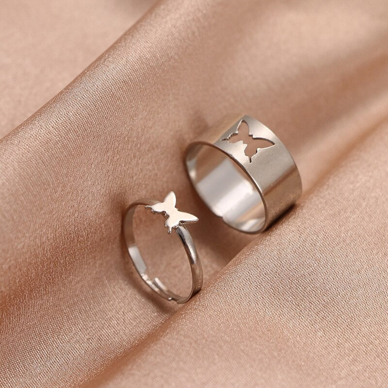 Creative Personality Butterfly Punk Style Couple Ring Adjustable - Zi Collection Hub