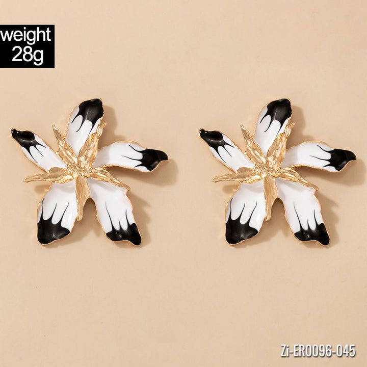 Multi-Layer Alloy Drip Oil Flower Earrings - Zi Collection Hub