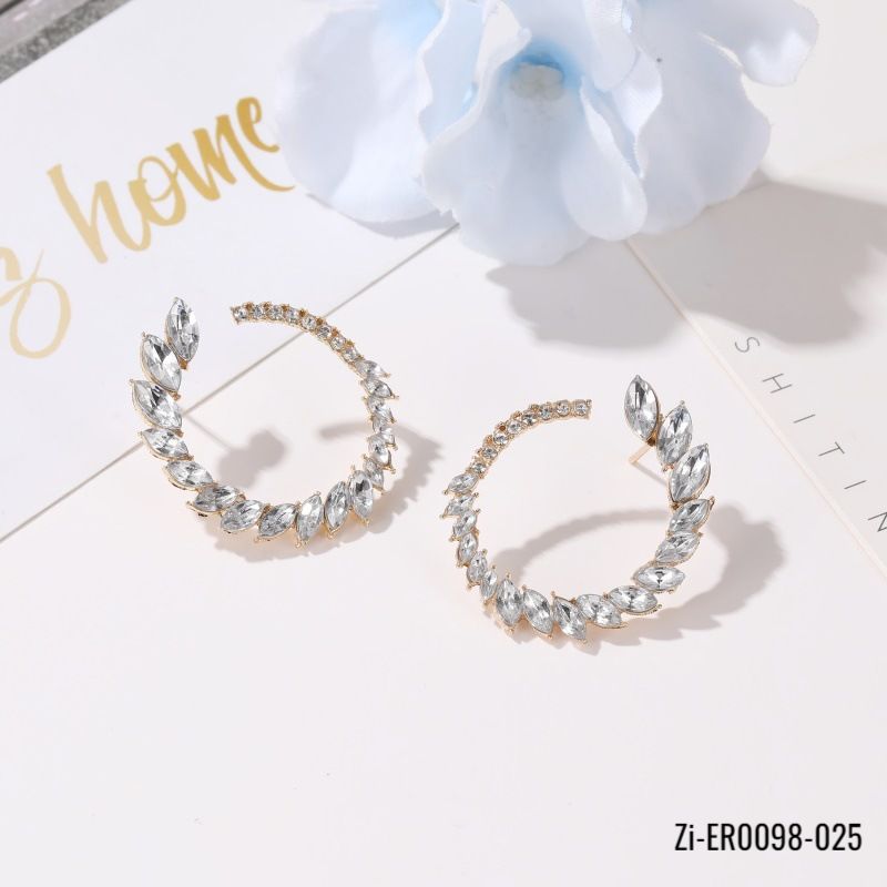 Zircon Circle Hollow Stud Earrings - Zi Collection Hub
