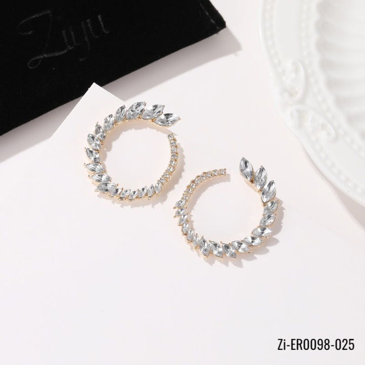 Zircon Circle Hollow Stud Earrings - Zi Collection Hub