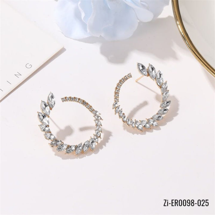 Zircon Circle Hollow Stud Earrings - Zi Collection Hub