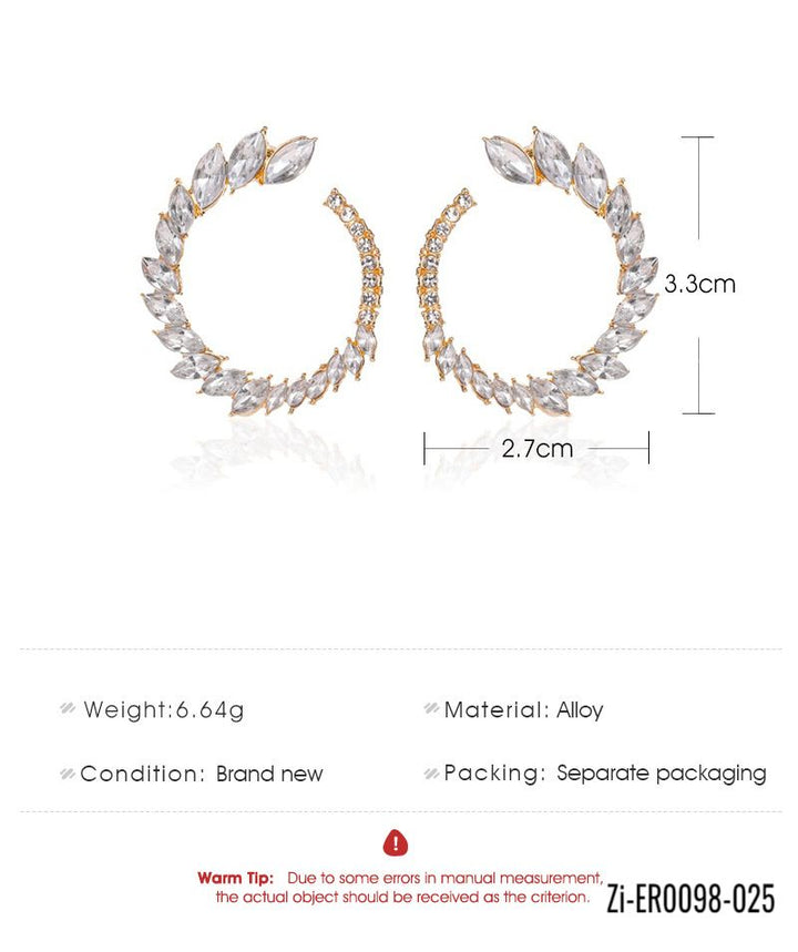 Zircon Circle Hollow Stud Earrings - Zi Collection Hub
