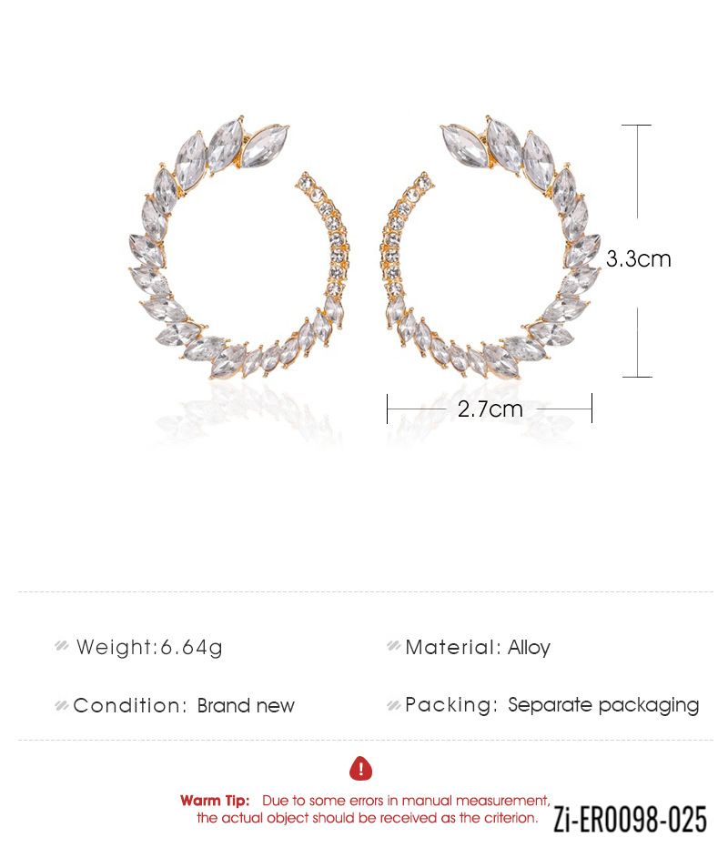 Zircon Circle Hollow Stud Earrings - Zi Collection Hub