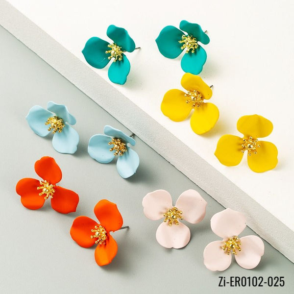 Small Fresh and Sweet Temperament Flower Alloy Earrings - Zi Collection Hub