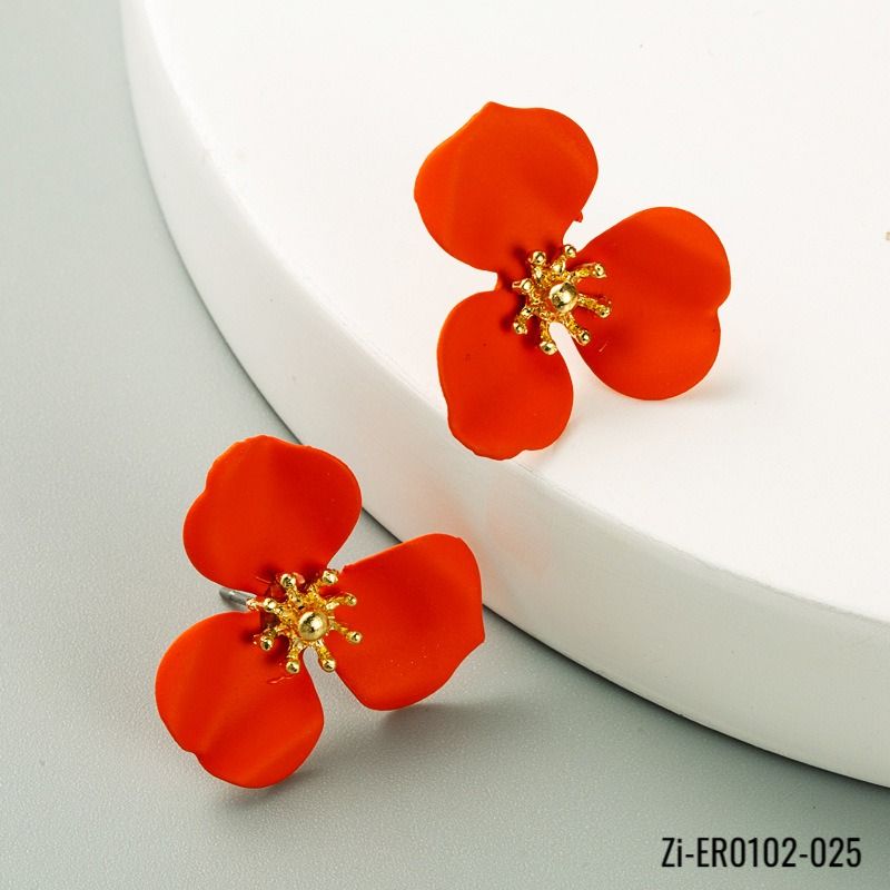Small Fresh and Sweet Temperament Flower Alloy Earrings - Zi Collection Hub
