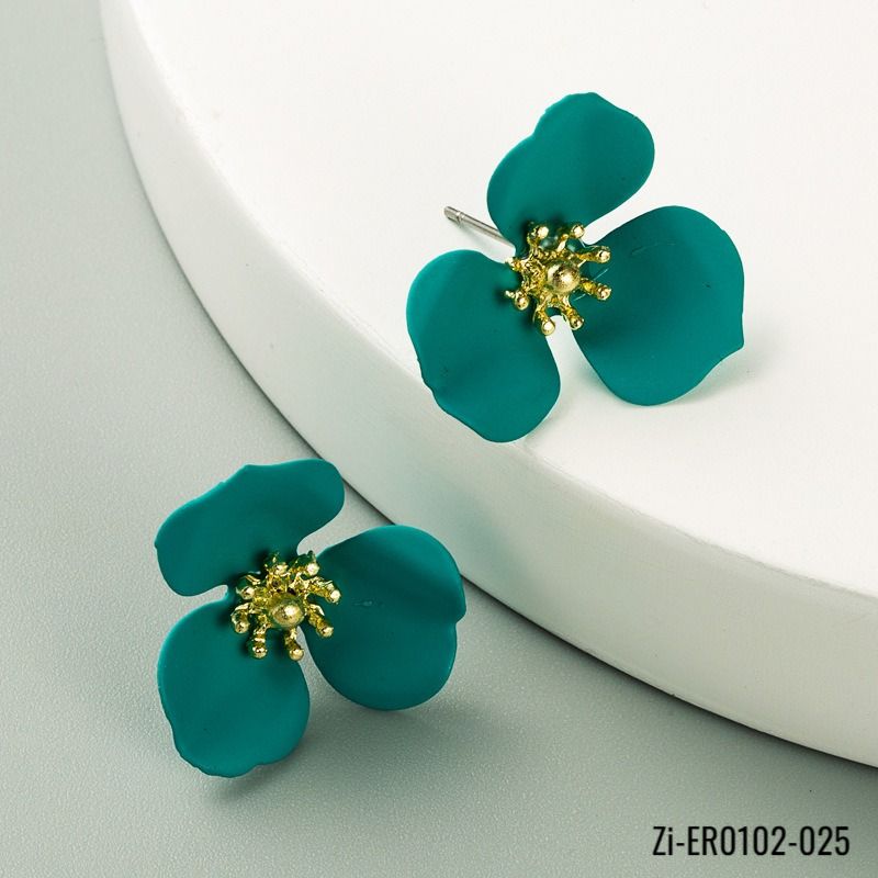 Small Fresh and Sweet Temperament Flower Alloy Earrings - Zi Collection Hub