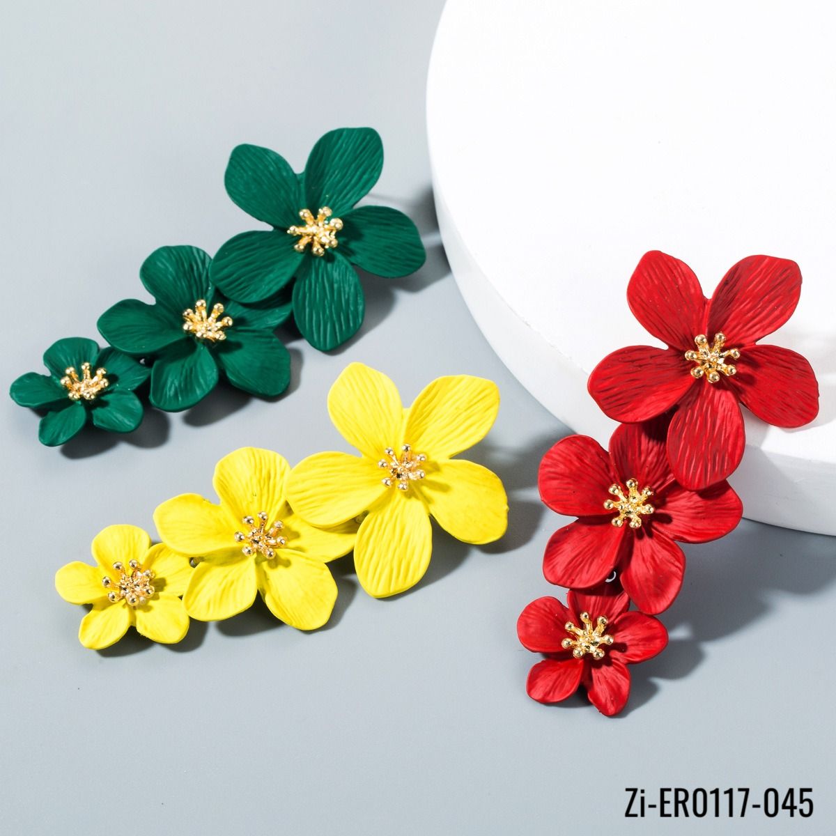 Spray Paint Flowers Colorful Drop Earrings - Zi Collection Hub