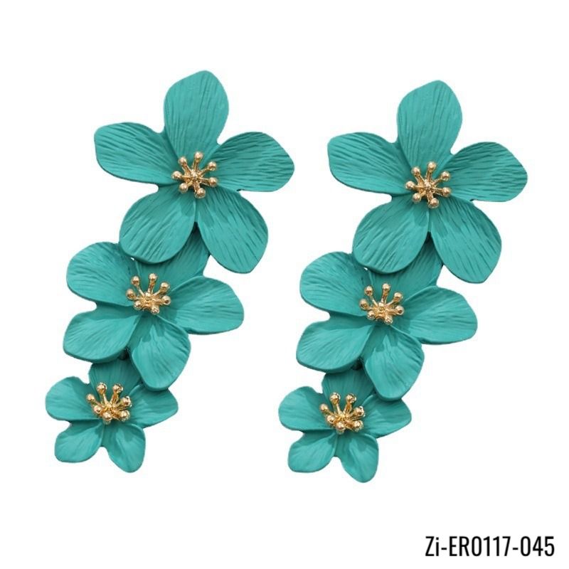 Spray Paint Flowers Colorful Drop Earrings - Zi Collection Hub