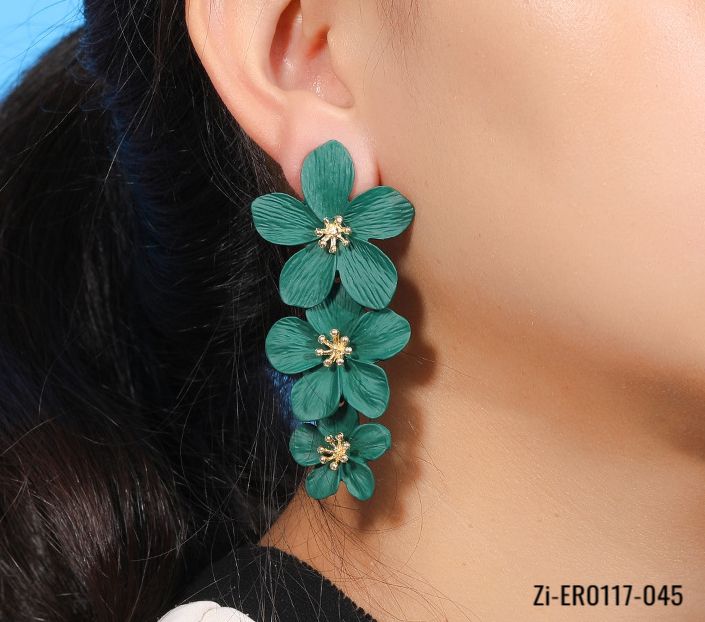 Spray Paint Flowers Colorful Drop Earrings - Zi Collection Hub