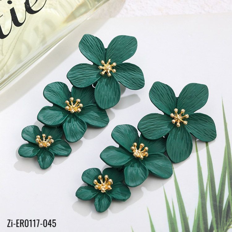 Spray Paint Flowers Colorful Drop Earrings - Zi Collection Hub