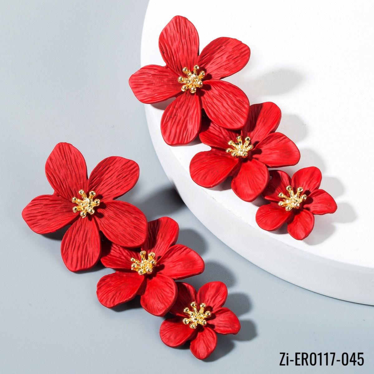 Spray Paint Flowers Colorful Drop Earrings - Zi Collection Hub