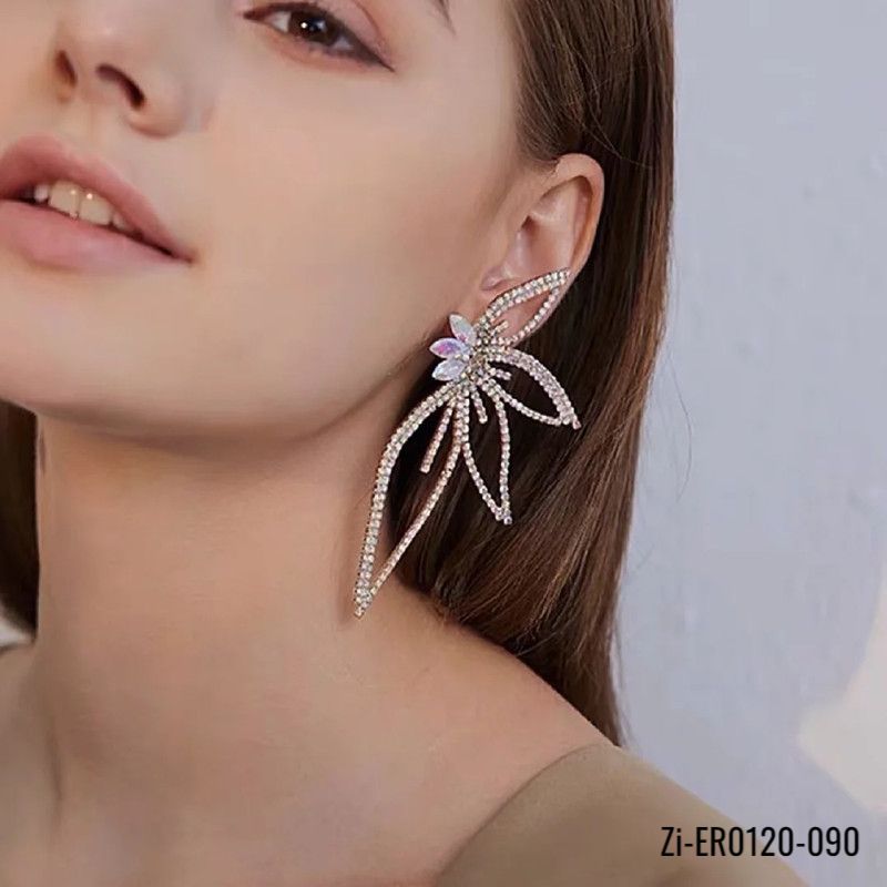 Rhinestone Hollow Butterfly Earrings - Zi Collection Hub