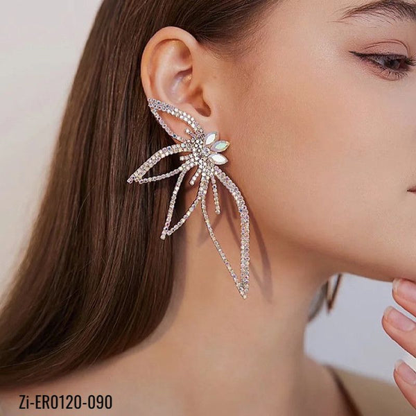 Rhinestone Hollow Butterfly Earrings