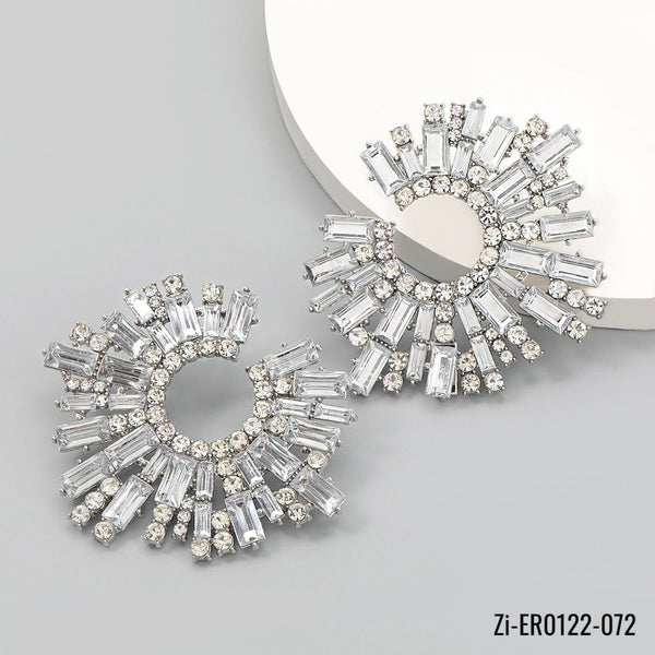 Shiny Rhinestone Drop Earrings