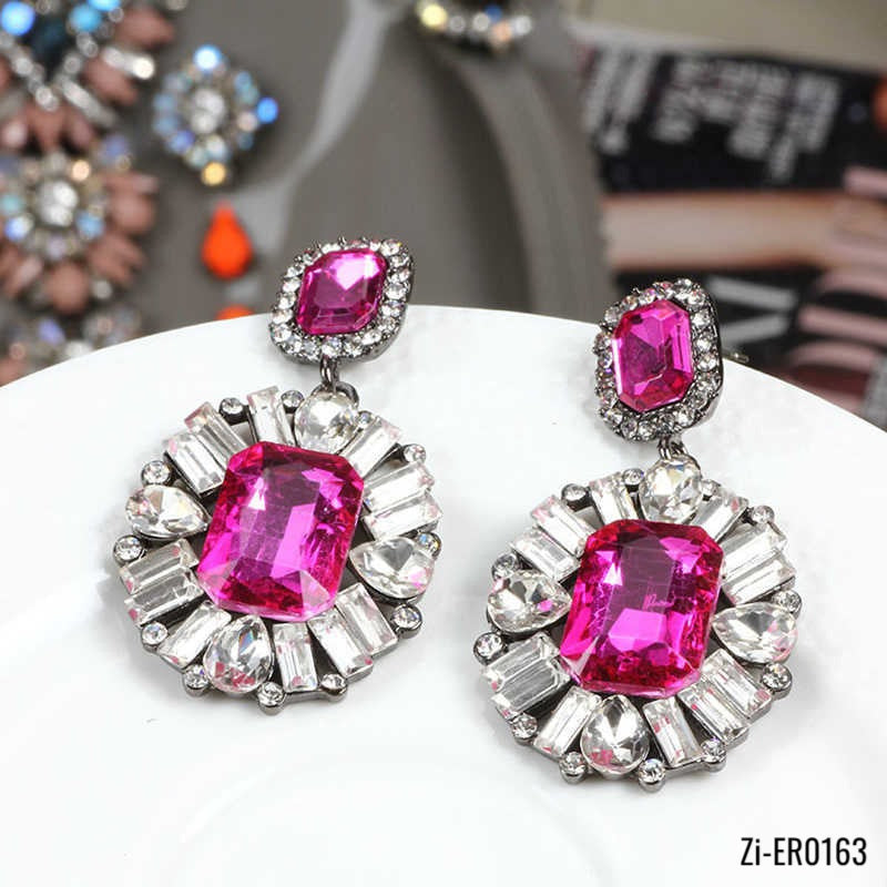 Trendy Super Flash Crystal Earrings - Zi Collection Hub