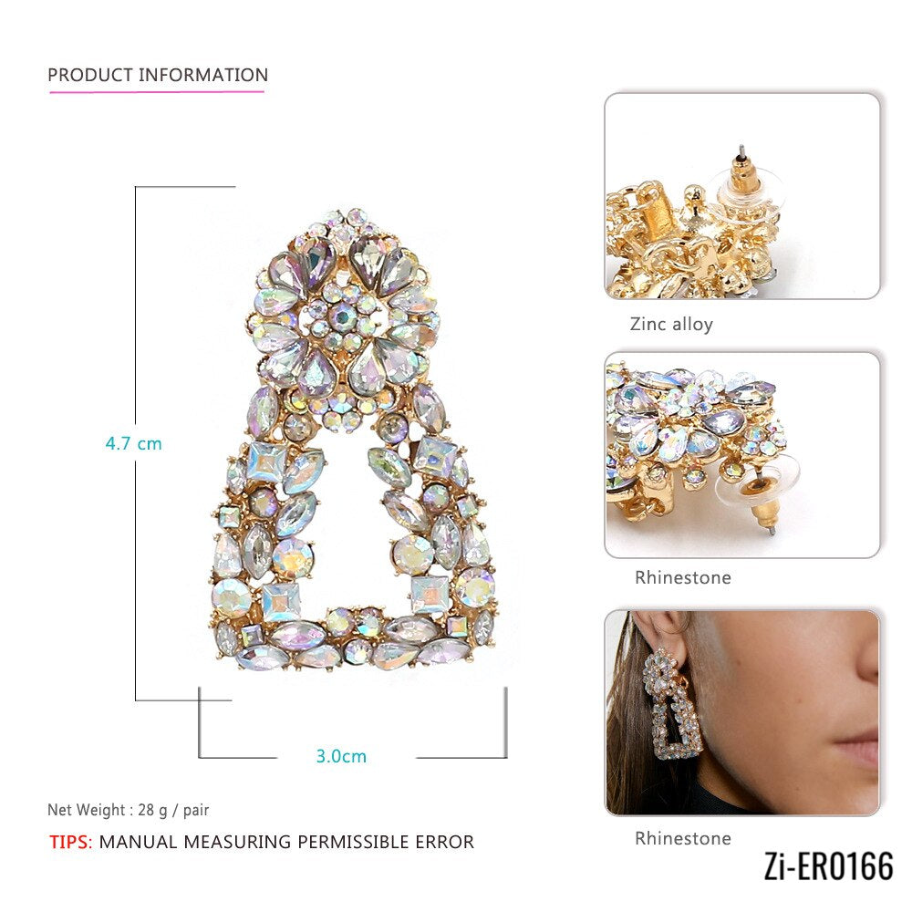 Rhinestone Alloy Stud Earrings - Zi Collection Hub