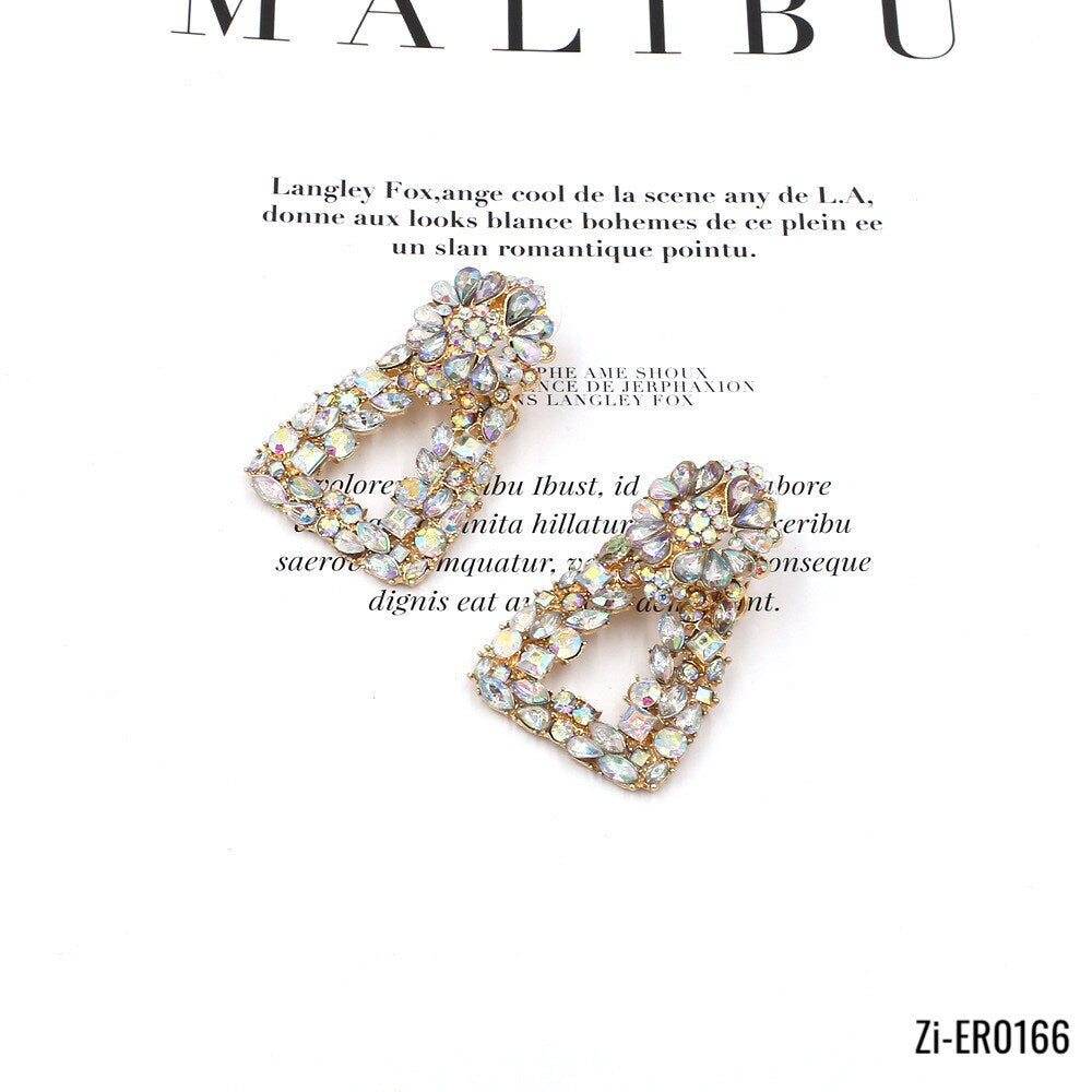 Rhinestone Alloy Stud Earrings - Zi Collection Hub