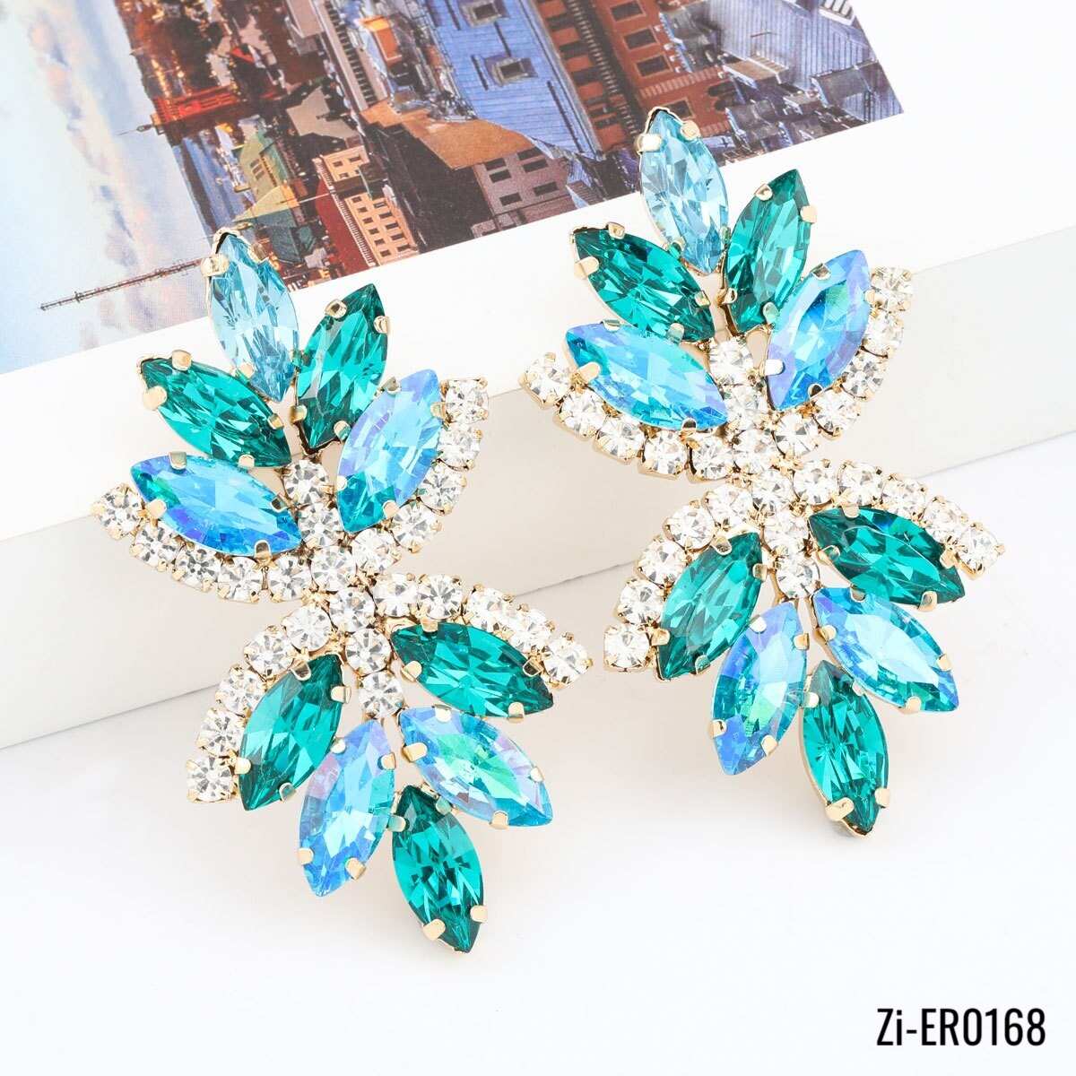 Crystal Dangle Statement Earrings - Zi Collection Hub