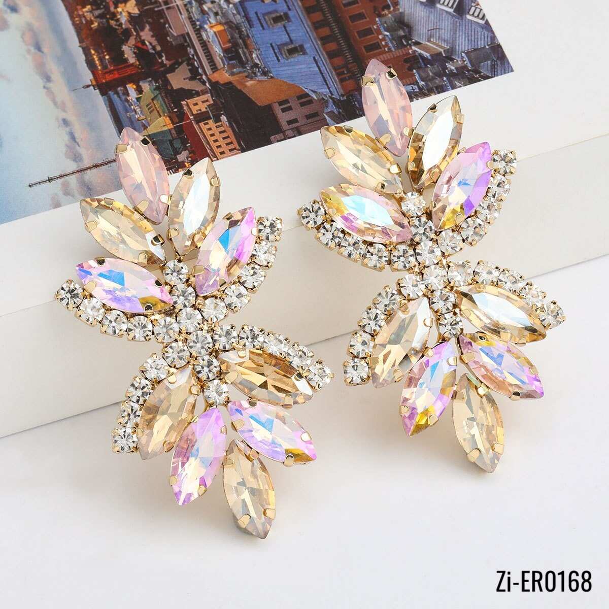 Crystal Dangle Statement Earrings - Zi Collection Hub