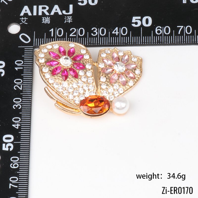 Colorful Rhinestone Butterfly Stud Earrings Statement Luxury Jewelry - Zi Collection Hub
