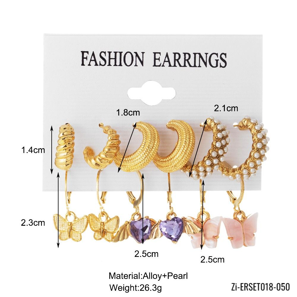 Acrylic Butterfly Shape Jewelry Small Fresh Sweet Drop Earrings Set - Zi Collection Hub