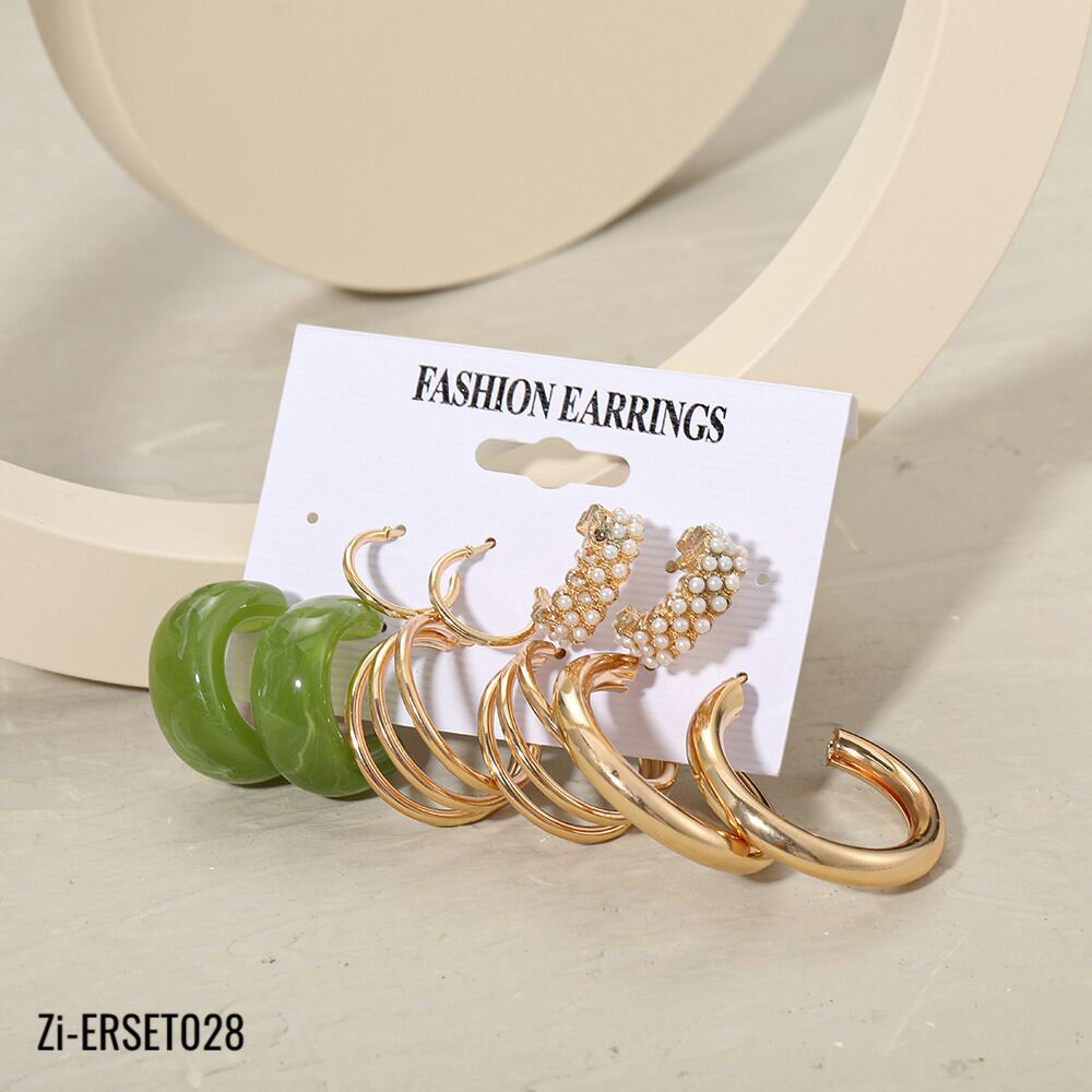 5 Pair Acrylic Dangle Earrings Set - Zi Collection Hub