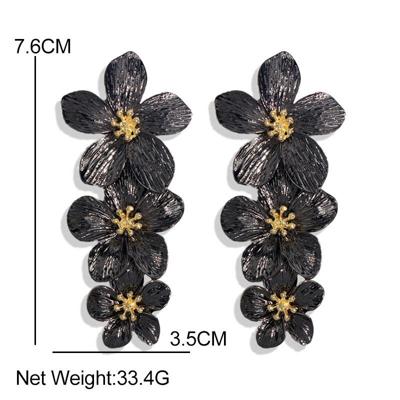 Spray Paint Flowers Colorful Drop Earrings - Zi Collection Hub