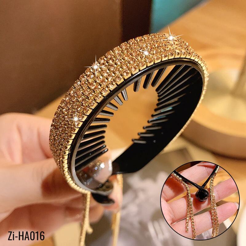 Fringed Rhinestone Ball Head Ponytail Buckle Hair Tie Grasping Clip - Zi Collection Hub