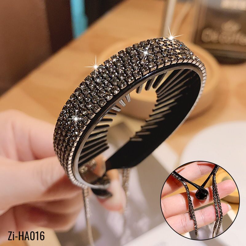 Fringed Rhinestone Ball Head Ponytail Buckle Hair Tie Grasping Clip - Zi Collection Hub