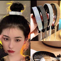 Fringed Rhinestone Ball Head Ponytail Buckle Hair Tie Grasping Clip