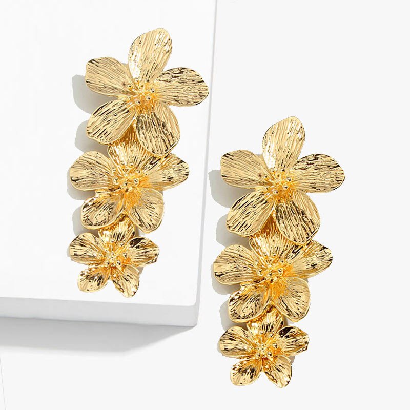 Spray Paint Flowers Colorful Drop Earrings - Zi Collection Hub