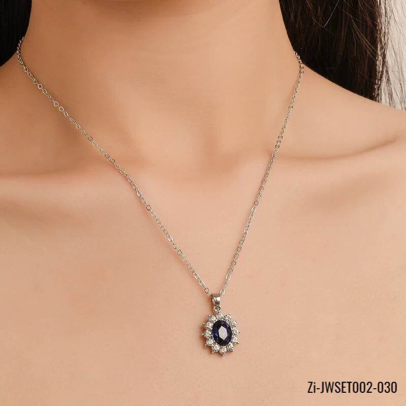 Water Drop Blue Crystal Stone Wedding Jewelry Sets - Zi Collection Hub
