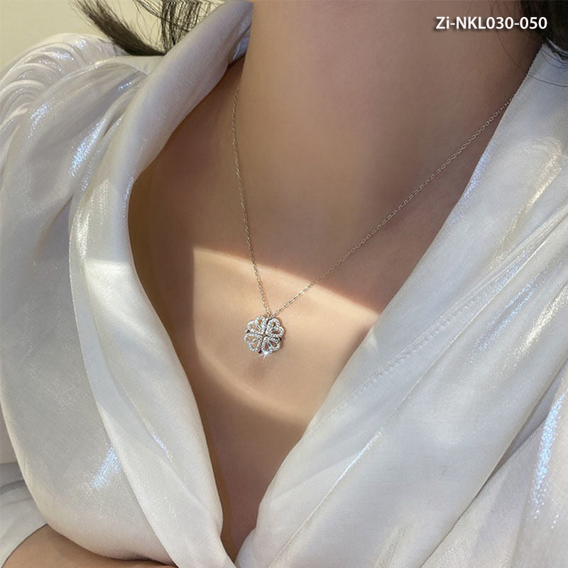 A Multi-Wear Four-Leaf Titanium Steel Necklace - Zi Collection Hub