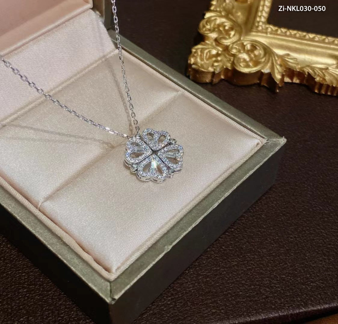 A Multi-Wear Four-Leaf Titanium Steel Necklace - Zi Collection Hub
