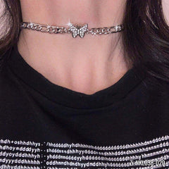 Cool Butterfly Pattern Metal Pendant Necklace