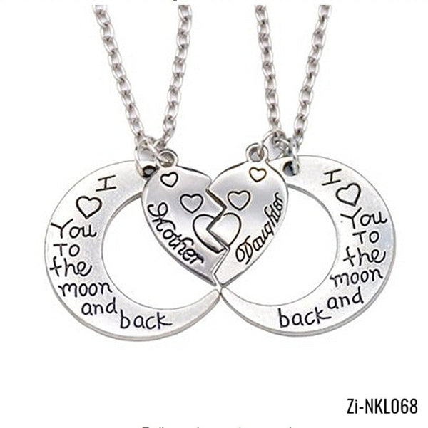 I Love You to the Moon and Back Mom and Daughter Necklaces - Zi Collection Hub