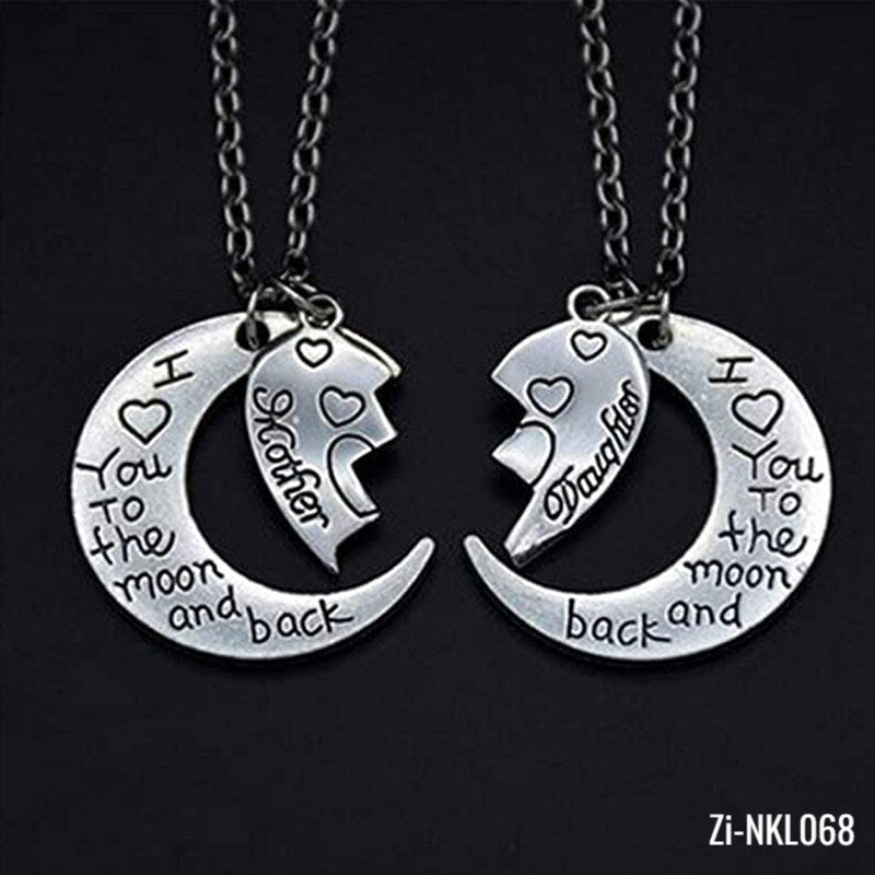 I Love You to the Moon and Back Mom and Daughter Necklaces - Zi Collection Hub