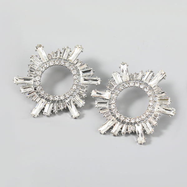 New Trend Rhinestone Flower Dangling Earrings - Zi Collection Hub