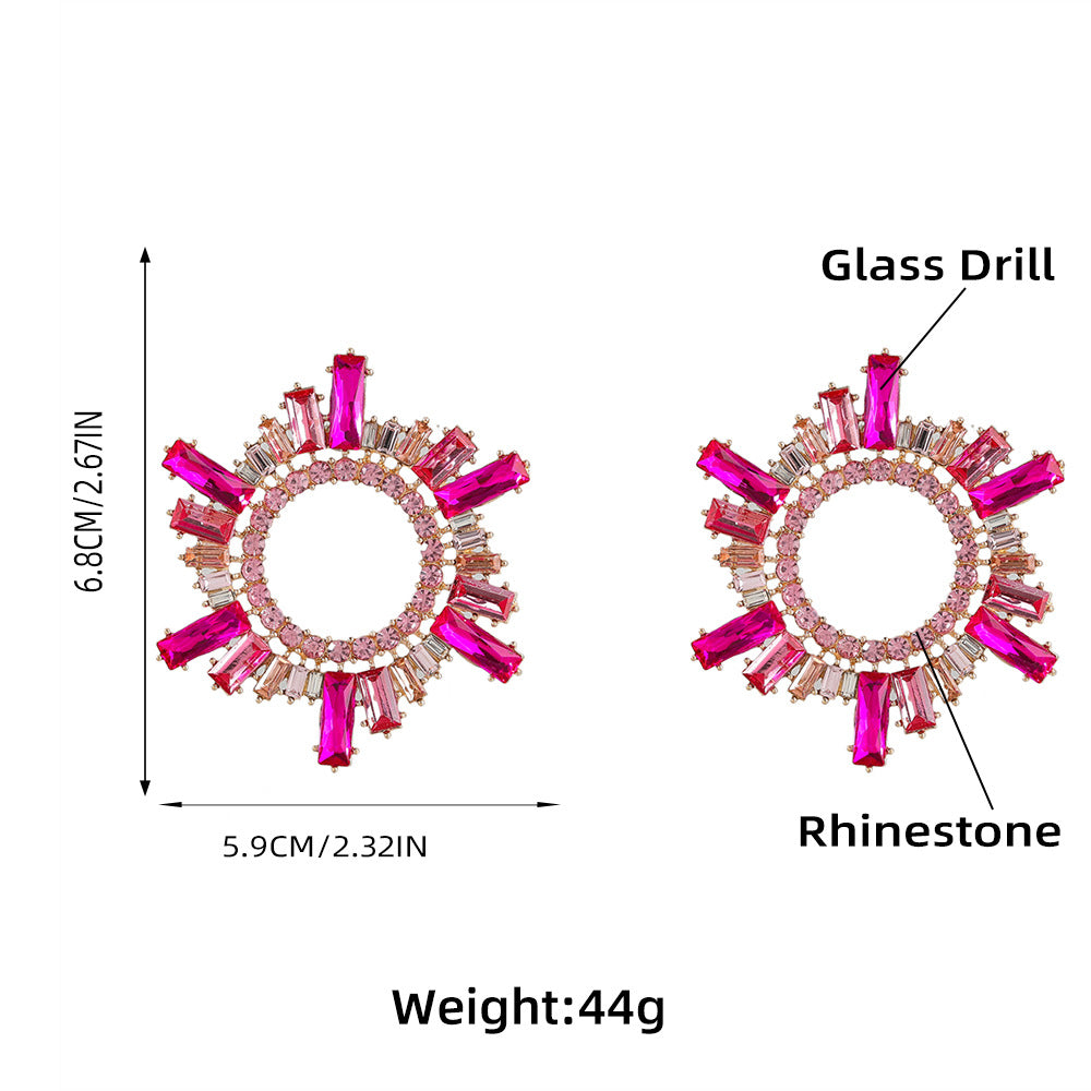 New Trend Rhinestone Flower Dangling Earrings - Zi Collection Hub