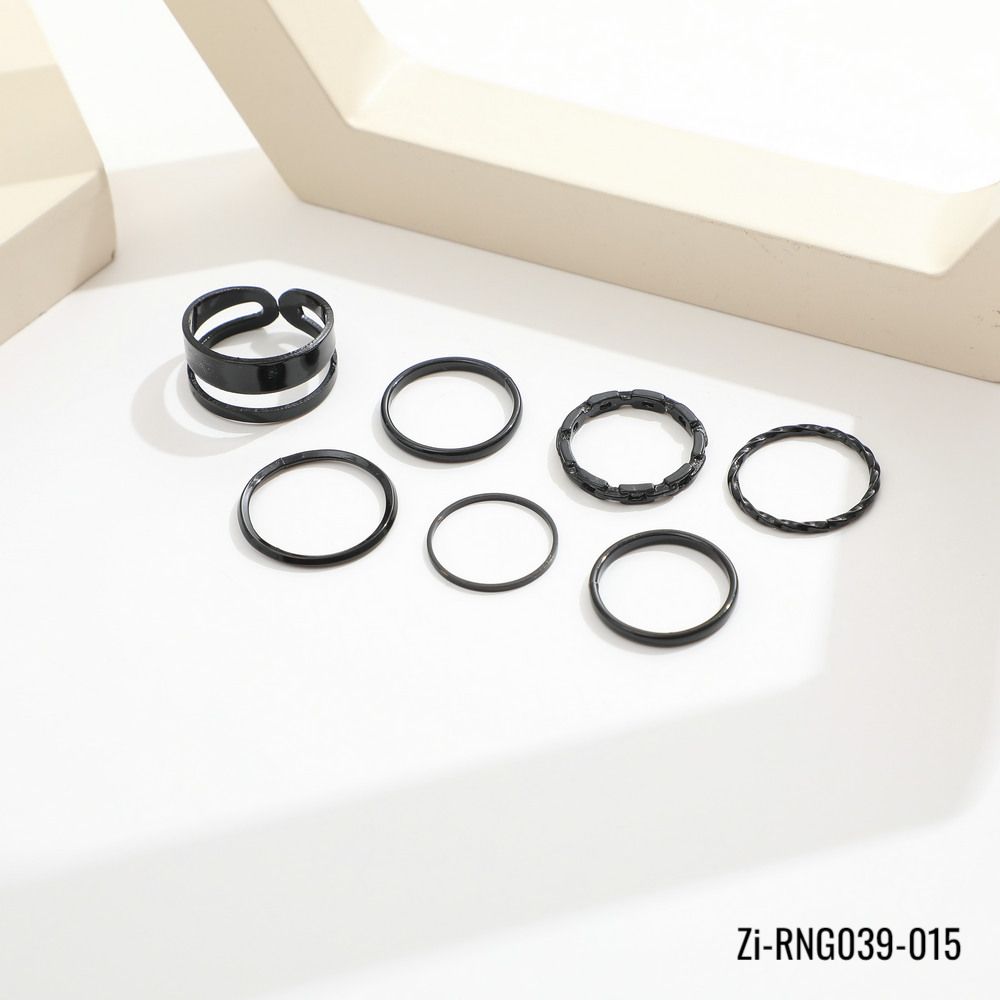 7Pcs/set Punk Finger Rings Black Rings - Zi Collection Hub
