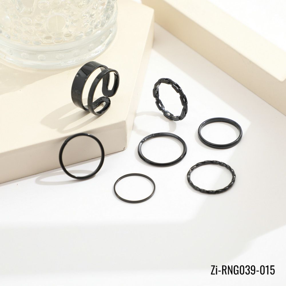 7Pcs/set Punk Finger Rings Black Rings - Zi Collection Hub