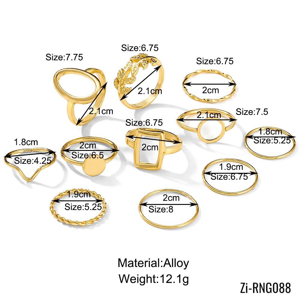 Bohemia Vintage Round Hollow Geometric Rings Set - Zi Collection Hub